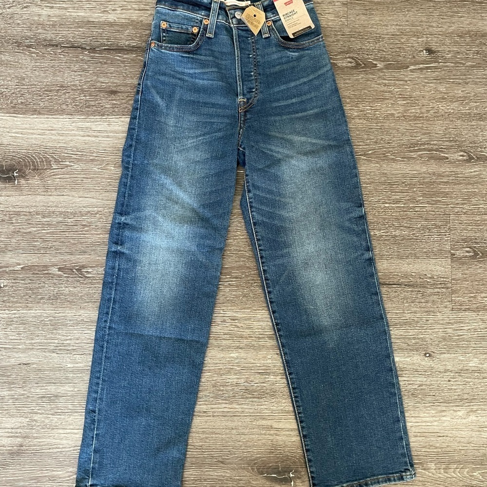 Levi's Blue Straight-Leg Jeans with Vintage Wash